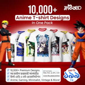 10k+ Anime T-shirt Design Bundle